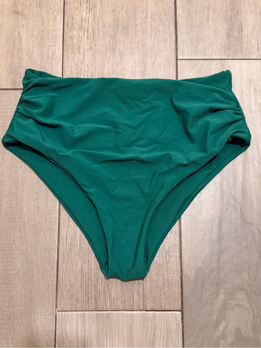 Zaful High-Waist Swim Bottoms in Emerald Green